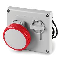 Розетка панельная с механической блокировкой и верхним расположением разъема IP67 16А 3P+E+N 400В | код DIS4051687 | DKC