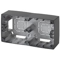 Коробка накладного монтажа 2 поста, Эра12, антрацит 12-6102-05 | код Б0043174 | ЭРА