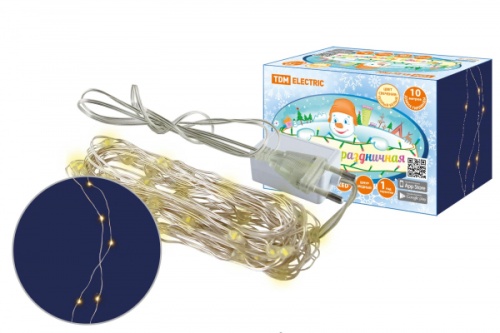 Гирлянда светодиодная Роса100 100LED, 10м, 3000К, 250 В, TDM | код SQ0361-0057 | TDM