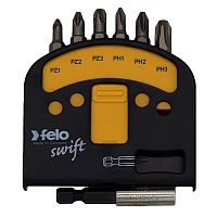 Набор бит PZ/PH Industrial с держателем бит в кейсе Swift, 7 шт | код 2060326 | FELO