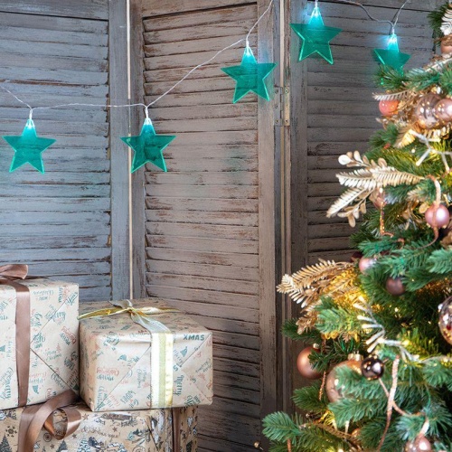 Гирлянда светодиодная "Звездопад" 2.25м 10LED бирюз. бел. провод черн. 2хAA (батарейки не в комплекте) | код 304-004 | Neon-Night Гирлянда светодиодная "Звездопад" 2.25м 10LED бирюз. бел. провод черн. 2хAA (батарейки не в комплекте) | код 304-004 | Neon-Night