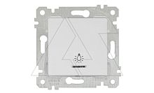 Rita - Выключатель кнопочный с подсветкой, символ - лампа, пруж. зажимы, белый | код 2200-417-0101 | Mutlusan