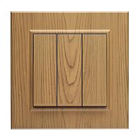 Выключатель 3-кл. СП Karea 10А IP20 дуб Makel 56101091