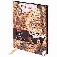 Тетрадь А5 (168х208 мм), 80 л., сшивка, клетка, под кожу, BRAUBERG VISTA, Poetry , 403921 | код 403921 | BRAUBERG