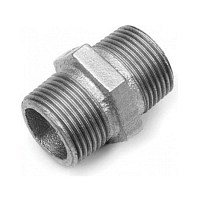 Ниппель чугунный Ду40, оцинкованный штуцер-штуцер | код 215100064 | ГОСТ