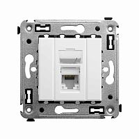 Компьютерная розетка RJ-45 в стену, кат.6A одинарная, Avanti, Белое облако | код 4400373 | DKC