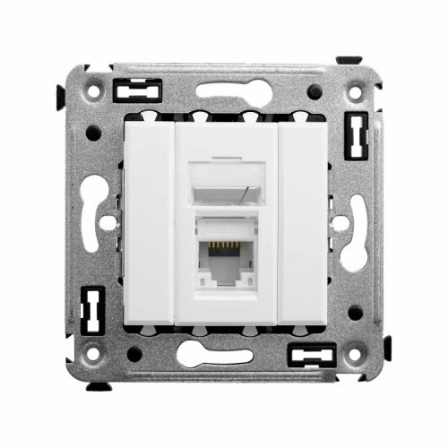 Компьютерная розетка RJ-45 в стену, кат.6A одинарная, Avanti, Белое облако | код 4400373 | DKC