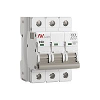 Выключатель автоматический AV-6 3P 20A (Z) 6kA EKF AVERES | код mcb6-3-20Z-av | EKF