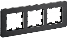 BRITE Рамка 3-мест. РУ-3-1-Бр металл черн. RE IEK | код BR-M32-M-01-K02 | IEK