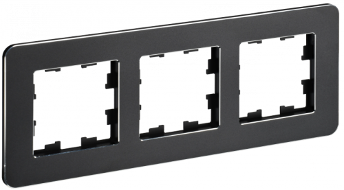 BRITE Рамка 3-мест. РУ-3-1-Бр металл черн. RE IEK | код BR-M32-M-01-K02 | IEK