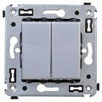 Переключатель двухклавишный в стену, Avanti, Закаленная сталь | код 4404114 | DKC