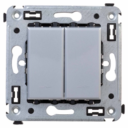 Переключатель двухклавишный в стену, Avanti, Закаленная сталь | код 4404114 | DKC Переключатель двухклавишный в стену, Avanti, Закаленная сталь | код 4404114 | DKC
