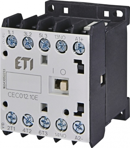 Контактор миниатюрный CEC 12.10-24V DC (12A, 5,5kW, AC3) | код 004641104 | ETI