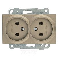 Rita - Розетка двойная 2x2P, (в комплекте с рамкой), антрацит | код 2220-203-0286 | Mutlusan