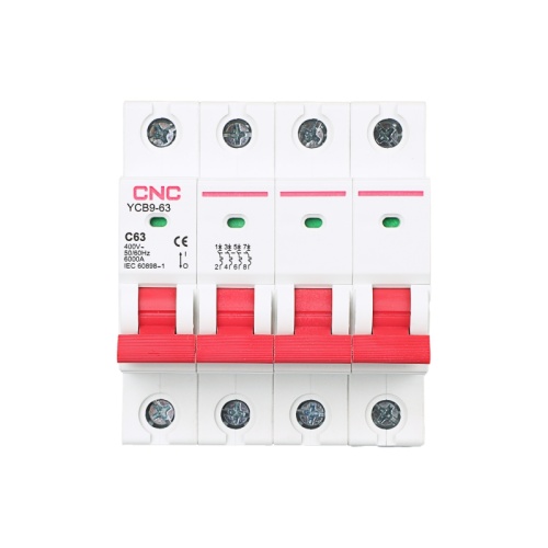 Модульный автоматический выключатель YCB9-63 6А 4P 4,5кА B | код A030099 | CNC
