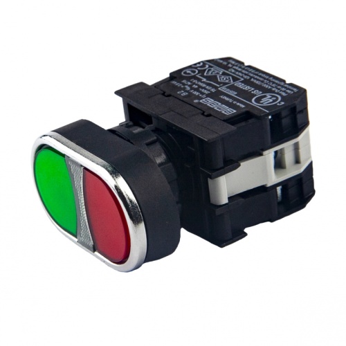 Кнопка сдвоенная красно-зеленая с подсветкой неон (1НО+1НЗ) | код B132K20KY| EMAS Кнопка сдвоенная красно-зеленая с подсветкой неон (1НО+1НЗ) | код B132K20KY| EMAS