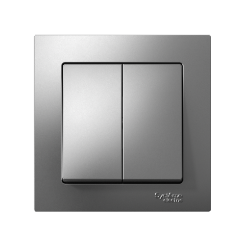 ATLASDESIGN 2-клавишный ВЫКЛЮЧАТЕЛЬ, сх.5, 10АХ, в сборе, быстрозажимные клеммы, СТАЛЬ | код ATN000952S | Systeme Electric фото 2