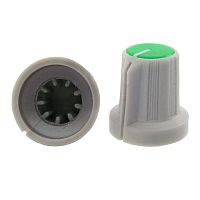 Ручка приборная RUICHI RR4836 (6 мм круг зелёный), на вал с зубцами | код 69700 | Ruichi