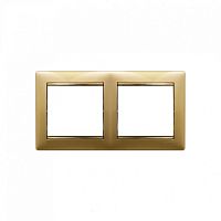 Рамка 2 постовая горизонтальная мат золото Valena (10 шт.) LEGRAND | код 694360 | LEGRAND