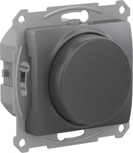 GLOSSA СВЕТОРЕГУЛЯТОР (диммер) повор-нажим, LED, RC, 400Вт, мех., ГРАФИТ | код GSL001323 | Systeme Electric