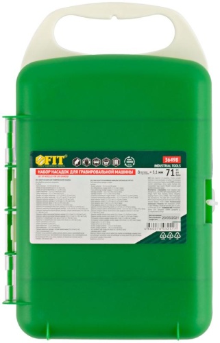 Набор насадок для гравировальной машины в чемоданчике 71 шт | код 36498 | FIT фото 3