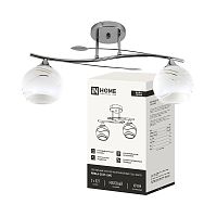 Светильник AURA PERLA-2Е27-LWC 2хE27 потолочн. линейный под лампу плафон матов.; хром IN HOME 4690612064536