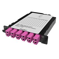 Претерминированная кассета 12ОВ 50/125 OM4, 1xMTP(12)f/6xLC Duplex (с интегрированными шторками), 1/2 HU | код RNCTFLHU124T | DKC