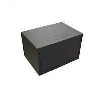 Шкаф настенный 19-дюймовый 19'' 6U 367x600х600мм металлическая передняя дверь с замком черный RAL 9004 WRline'' | код WR-TW-0666-SR-RAL9004 | WRLine
