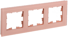 BRITE Рамка 3-мест. РУ-3-2-БрП стекло персиковый матовый IEK | код BR-M32-G-31-K96 | IEK