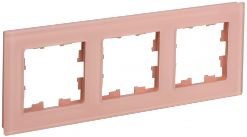 BRITE Рамка 3-мест. РУ-3-2-БрП стекло персиковый матовый IEK | код BR-M32-G-31-K96 | IEK