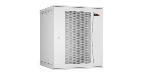 Настенный разборный шкаф TLK 19, 15U, перфорированная дверь, Ш600хВ703хГ600мм, 2 пары монтажных направляющих, серый | код TWI-156060-R-P-GY | TLK