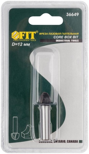 Фреза пазовая галтельная, DxHxL = 12x9.5x42 мм | код 36649 | FIT фото 3