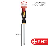 Отвертка крестовая PH 2х150 мм, двухкомпонентная рукоятка REXANT | код 12-6408 | REXANT