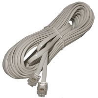 Телефонный шнур удлинитель RJ-11 (6P-4C) RUICHI, длина 10 метров, белый | код 113139 | Ruichi