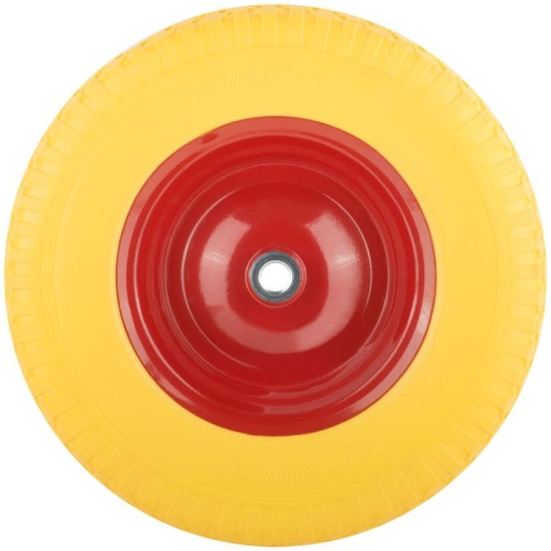 Колесо запасное полиуретановое 400х90x230 мм (4.80''/4.00''-8''), подшипники 20 мм, для тачки 77557 | код 77587 | FIT