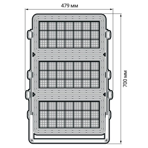 Прожектор светодиодный ДО-750Вт 5700К 97500Лм IP6 6 трехсекционный 5 лет гар | код 5033221 | JazzWay фото 7