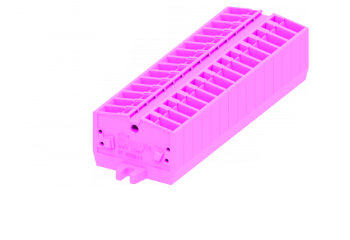 254309 Клемма TB 1-1 проходная фронт. подключение с крепеж. фланцами, сеч. 2.5мм2, розов., шт | код 254309 | SUPU