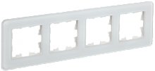 BRITE Рамка 4-мест. РУ-4-2-Бр стекло бел. RE IEK | код BR-M42-G-41-K01 | IEK