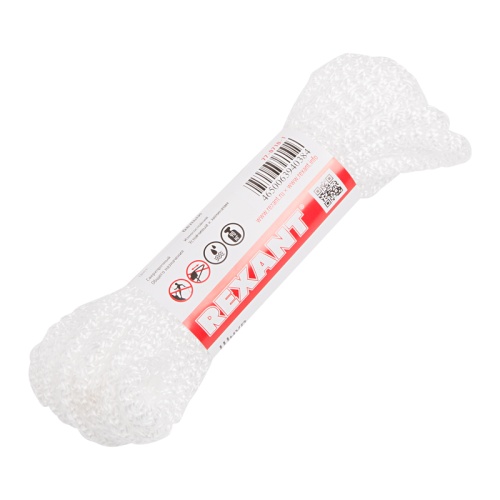 Шнур 7 мм 10 м белый REXANT | код 77-0710-1 | REXANT