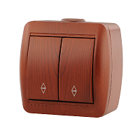 Выключатель двойной с подсветкой вишня (10шт/120шт) | код 710-0600-112 | Lezard