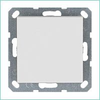 Выключатель одноклавишный 10A 250V~ с накладкой, цвет белый глянцевый | код G3011W | Jasmart