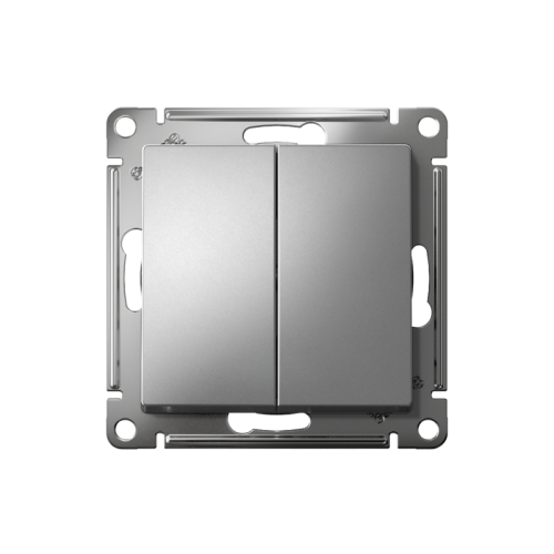 ATLASDESIGN 2-клавишный ВЫКЛЮЧАТЕЛЬ, сх.5, 10АХ, быстрозажимные клеммы, СТАЛЬ | код ATN000951S | Systeme Electric