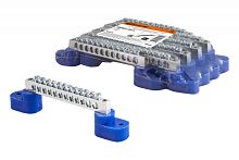 Шина N нулевая 6х9мм на двух угл. изоляторах 12 групп никелированная TDM | код SQ0801-0313 | TDM