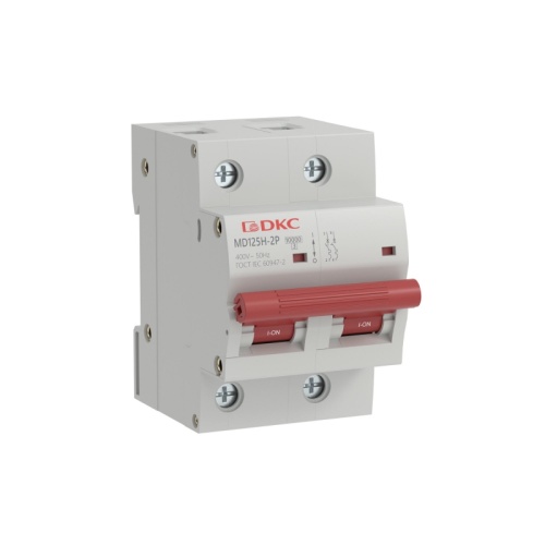 Автоматический выключатель модульный YON max типа MD125H, 10кА, 2 полюса, хар-ка C, 80А | код MD125H-2PC80 | DKC