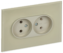 SKANDY Роз. 2-я без з/к/ш стекло 10А SK-R03B беж. IEK | код SK-R20-10-K10 | IEK