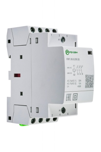 KM1.40.0.230.32 Модульный контактор 4НО контакта 32А (~/= 230В AC/DC) | код KM140023032 | РЕЛЕОН