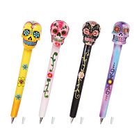 Ручка фигурная ЧЕРЕПА, СИНЯЯ, 4 дизайна ассорти, линия письма 0,5 мм, дисплей, BRAUBERG, 142752 | код 142752 | BRAUBERG