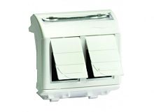 Ком.роз. двойная RJ45 кат.6A, 8P8C, Brava, белая, 2мод | код 76653B | DKC