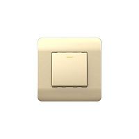 (NEW3-E) Выключатель 1-клавишный без фиксации с подсветкой, 10А, шампань | код 431402 | CHINT