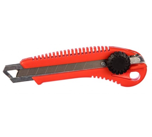 Нож технический 18 мм усиленный пластиковый, вращ прижим | код 10238 | FIT